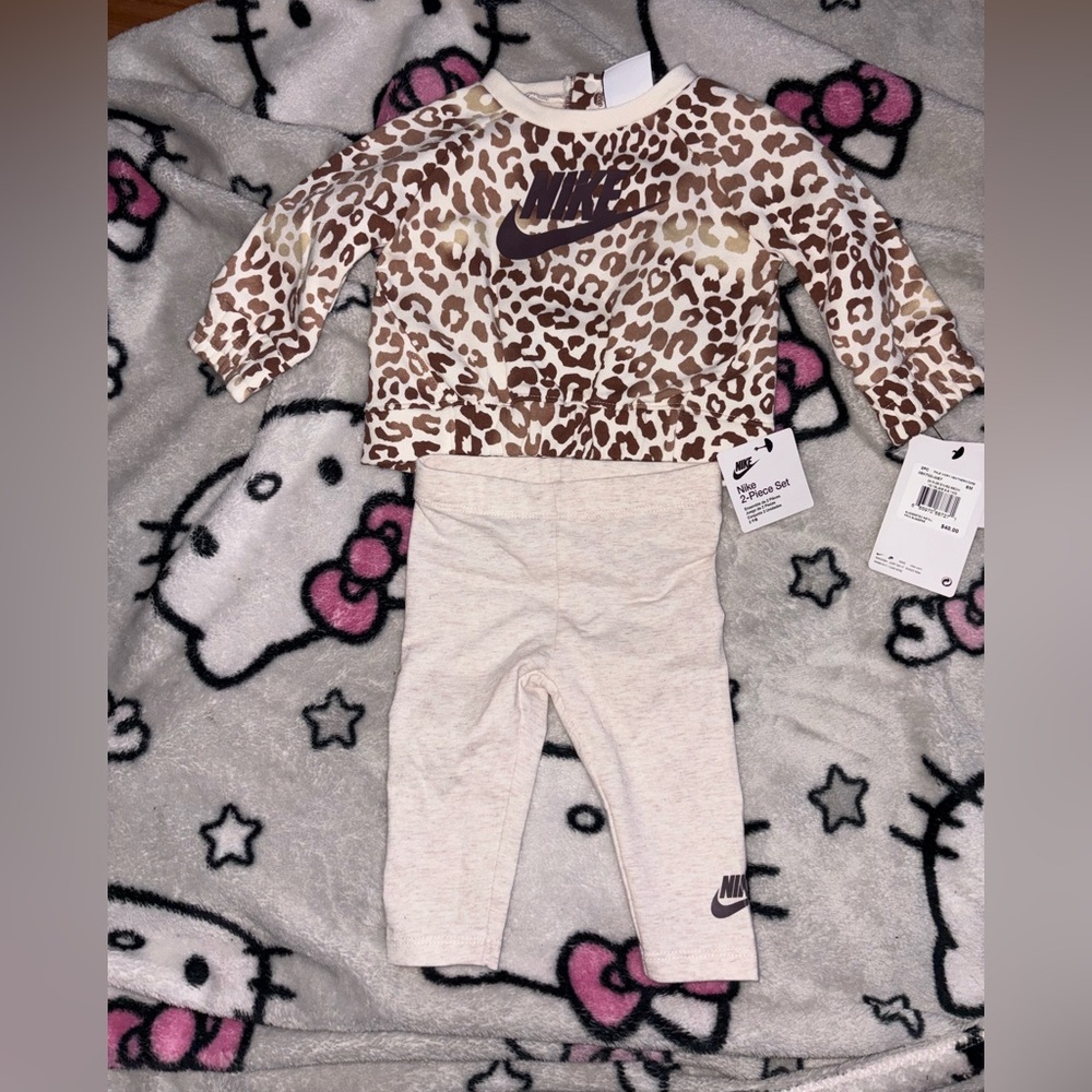 Nike Leopard Print Baby Set with Cream Leggings